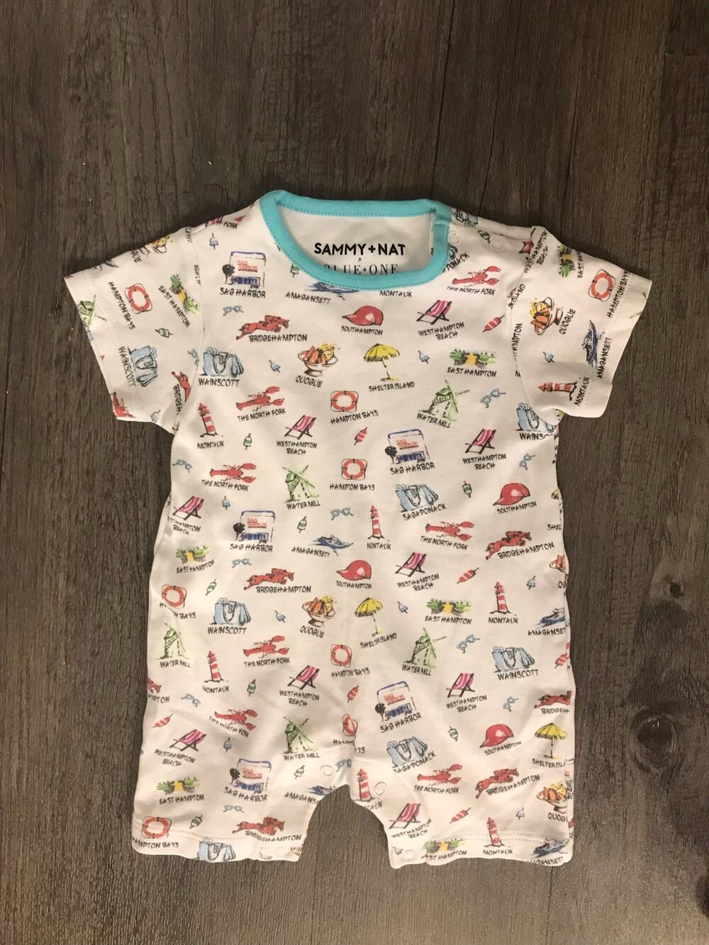 Sammy + Nat X Blue One Hamptons Shortie Romper Size 12mo